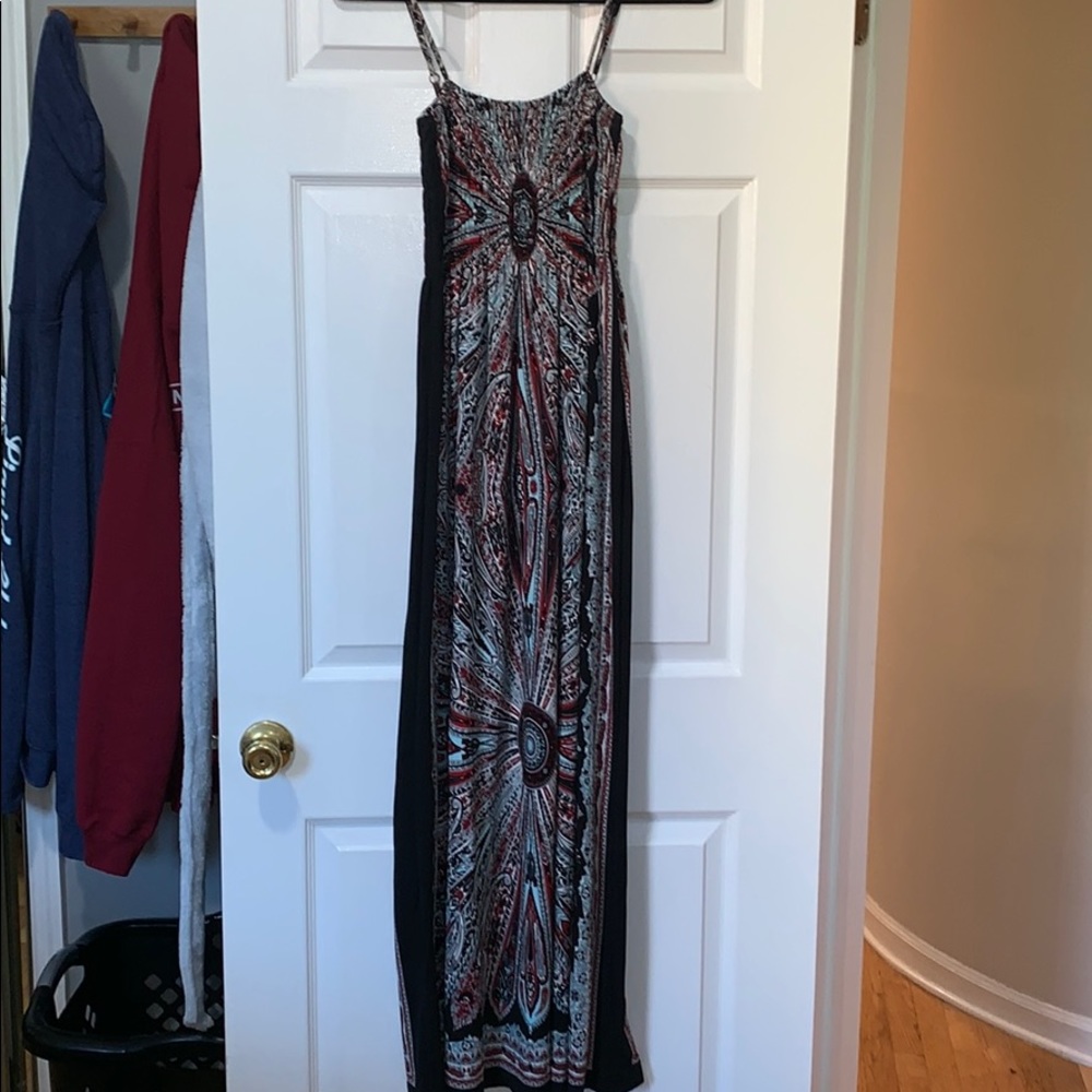 Spaghetti strap boho maxi dress